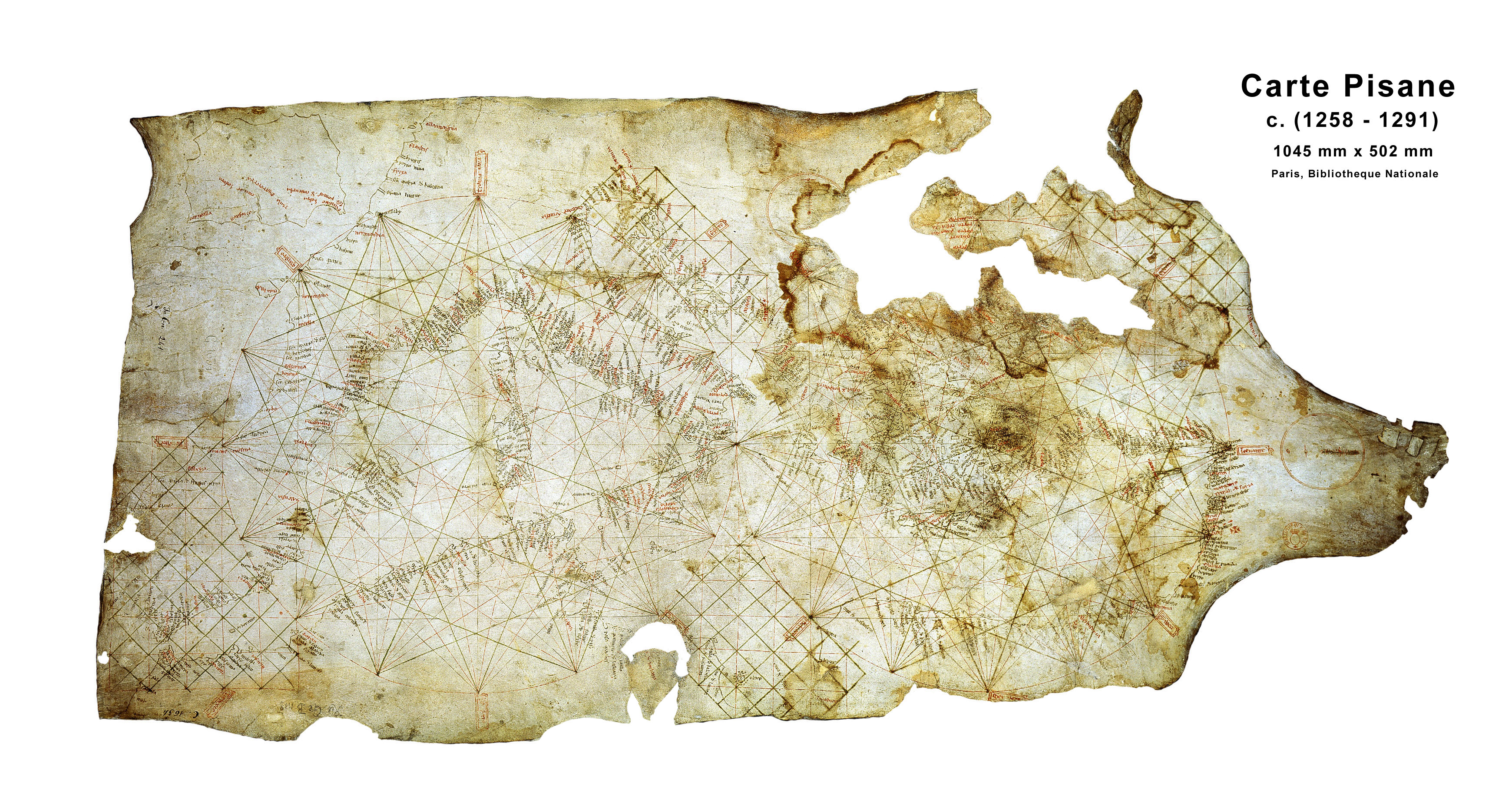 Carte Pisane portolan chart.