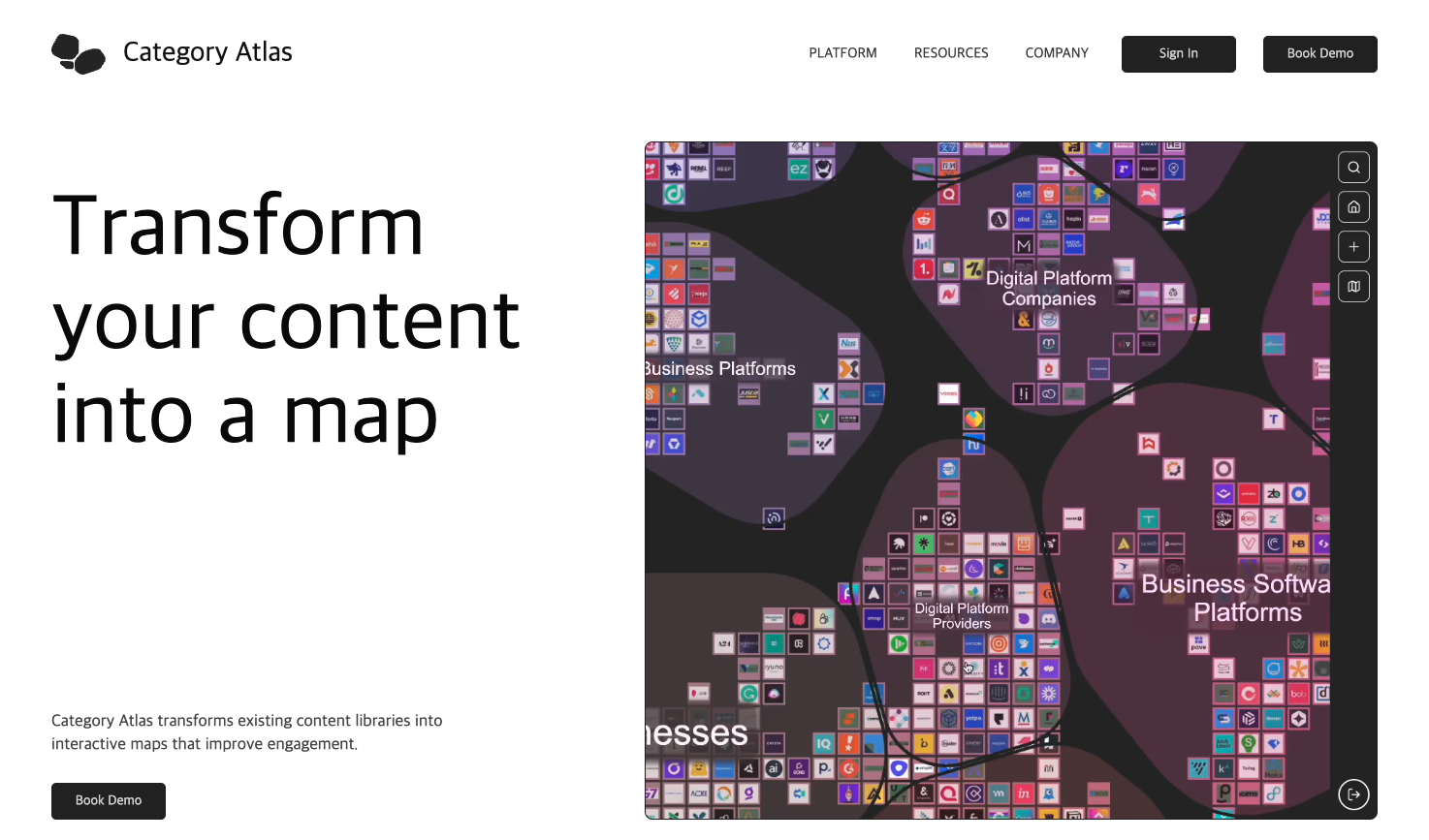 Category Atlas website landing page.